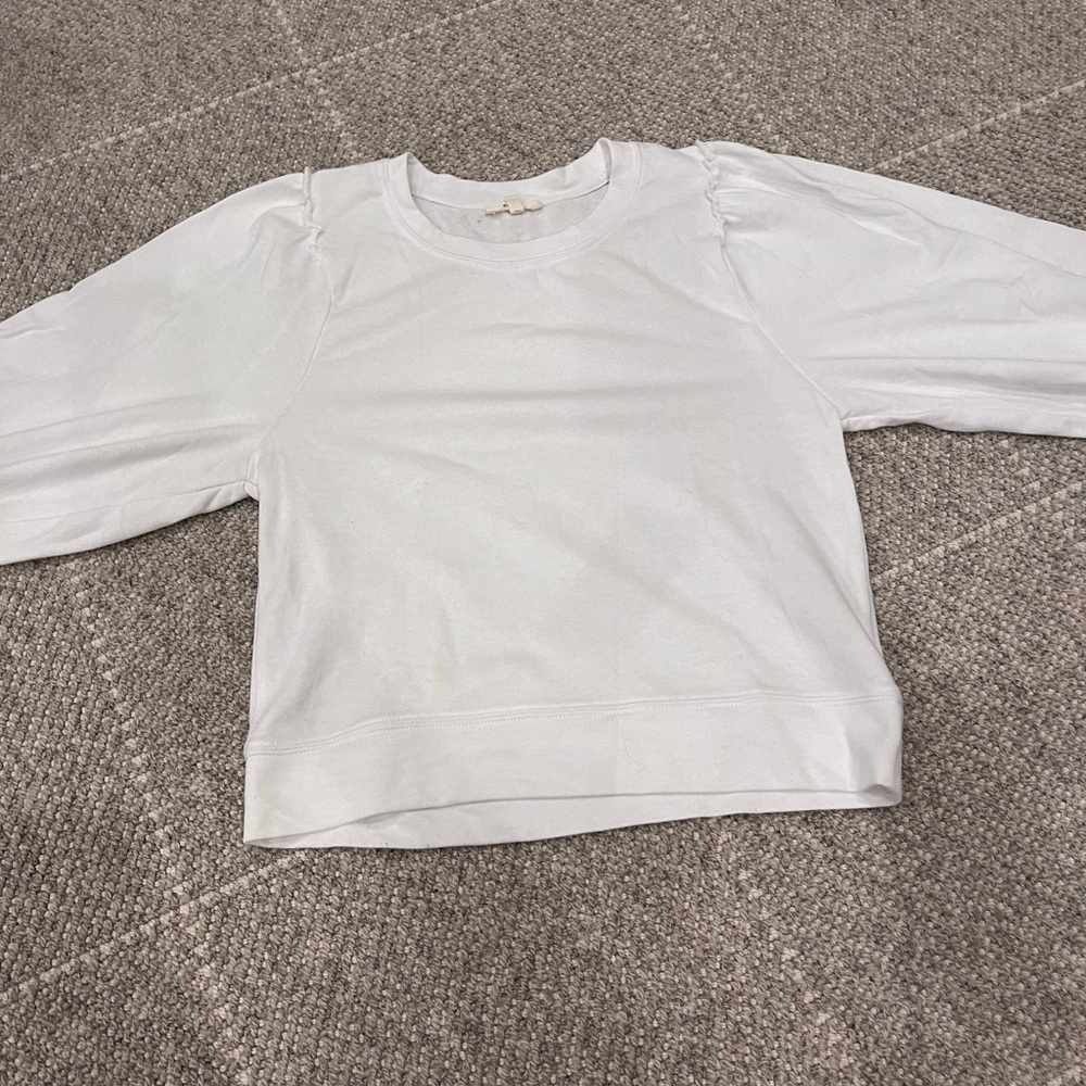 Splendid White Puff Shoulder Long Sleeve